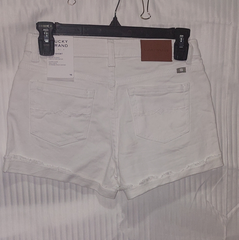 NEW White Denim Girl's Size 16 Lucky Brand 'Riley' Shorts - Picture 6 of 8